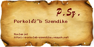 Porkoláb Szendike névjegykártya